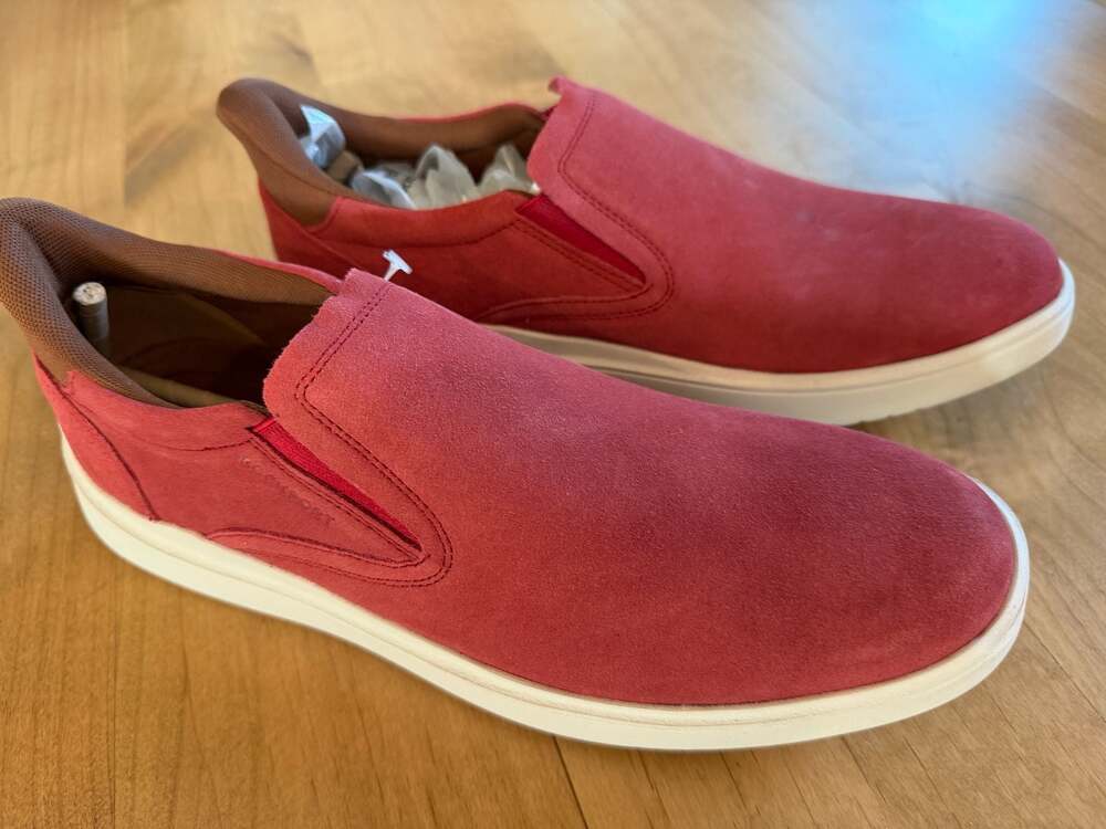 Rockport Men Tristen Step Activated Slip On Sneaker Red Suede Size 11.5M